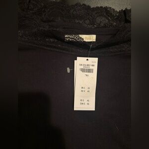 Abercrombie & Fitch Black Lace Trim Ribbed Bodysuit